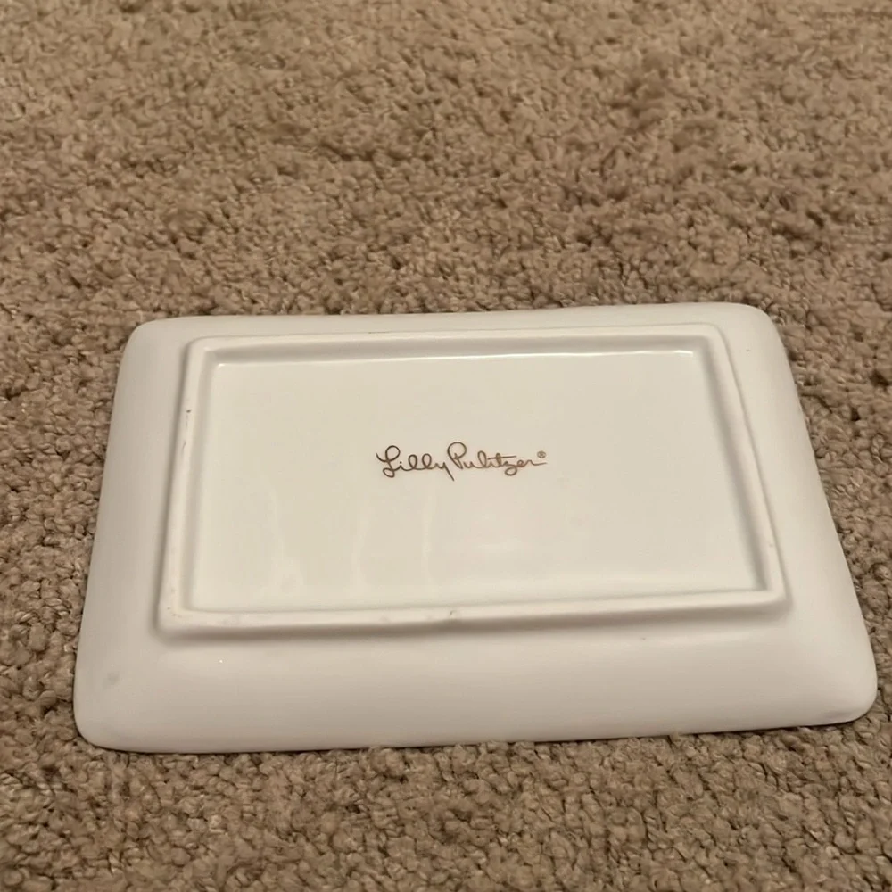 Lilly Pulitzer TRINKET TRAY Porcelain Jewelry (Fan Sea Pants)